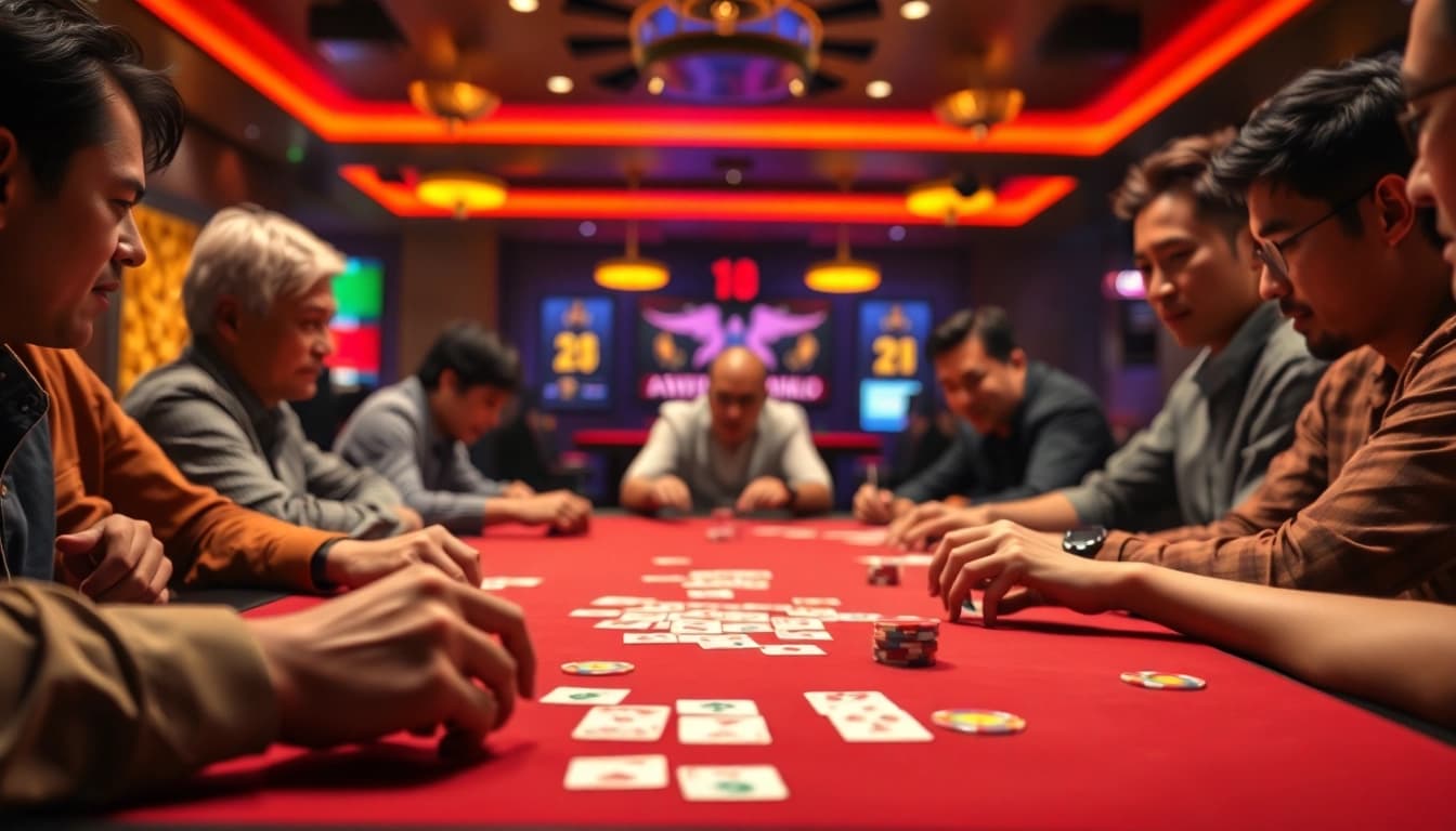 Engage in yono rummy with players immersed in a strategic card game atmosphere.