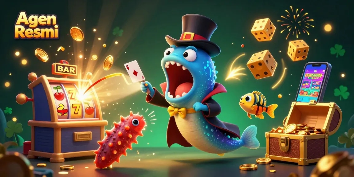Experience thrilling card tricks by Agen Resmi, as magical creatures dazzle around casino games.