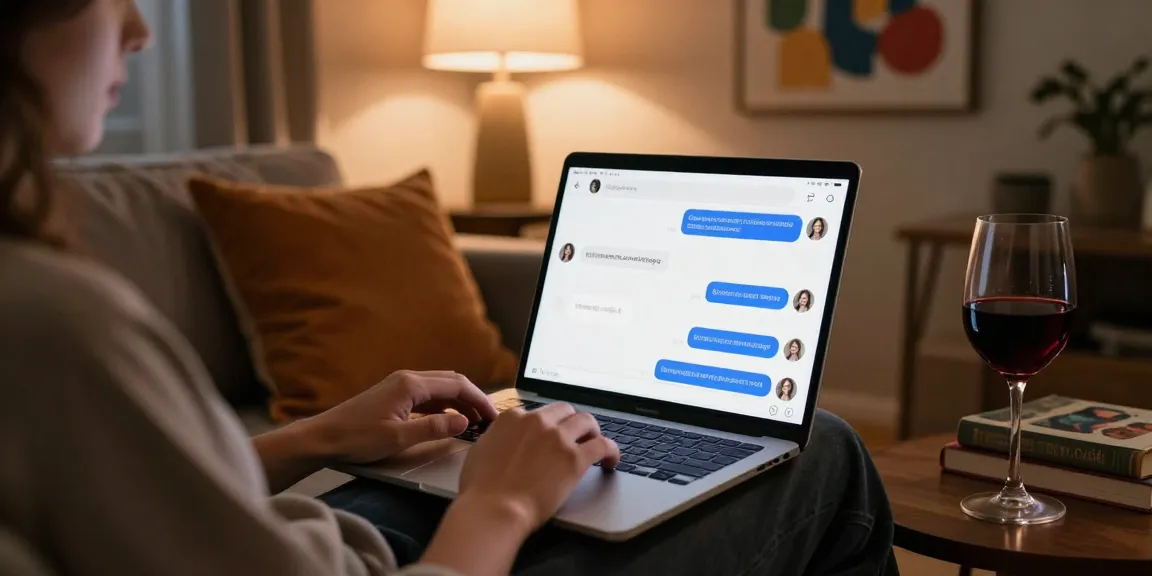 Engaging in nsfw ai chat on a cozy sofa with warm ambiance