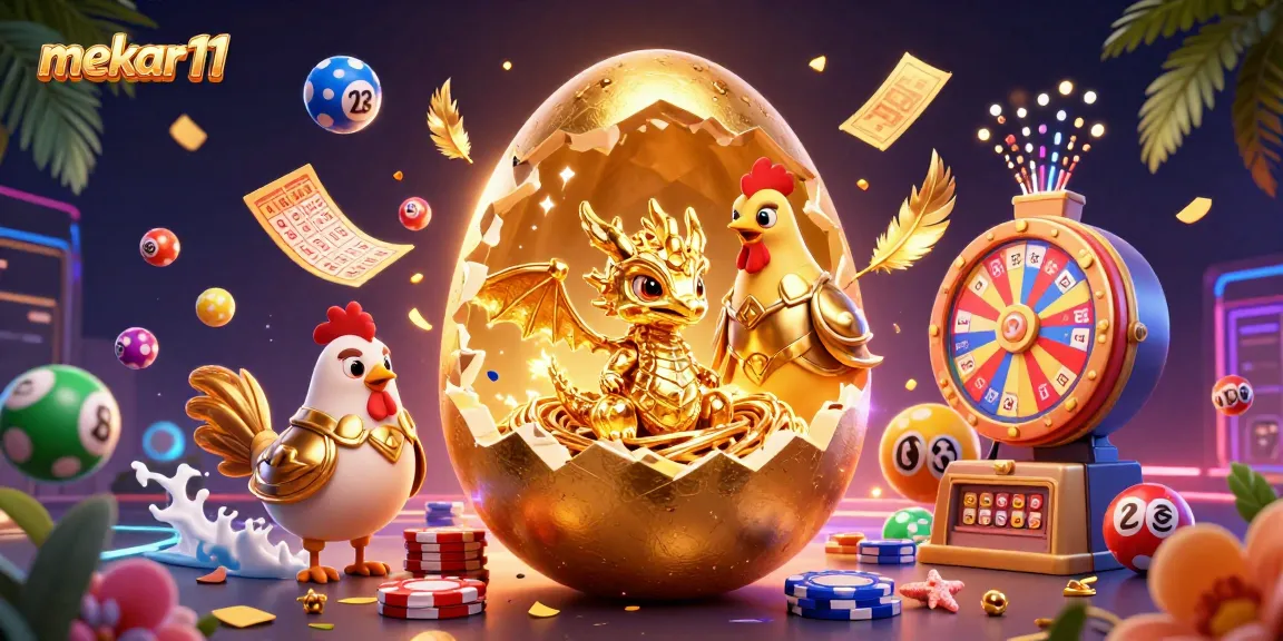 Engage with mekar11's vibrant gaming scene featuring golden dragon and lively lottery elements.