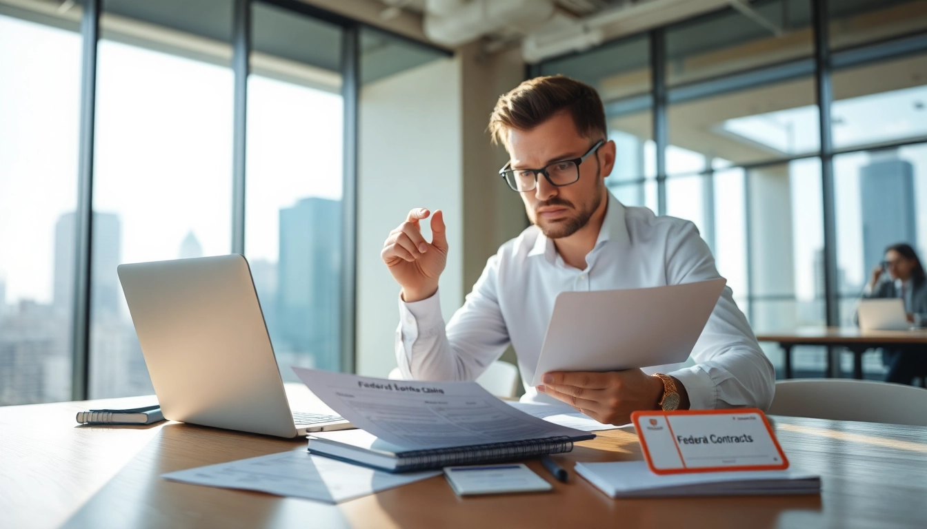 Understanding Registration and certification in Federal databases for federal contracts in a modern office.