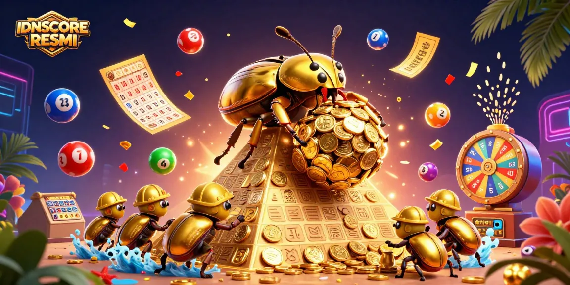 Engage with IDNSCORE RESMI for an exhilarating casino experience, featuring colorful lottery balls and vibrant gaming elements.