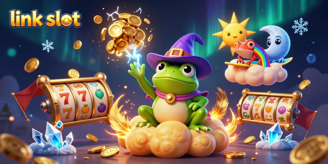 Engage with link slot excitement as the wizard frog conjures coins and chameleons ride clouds.