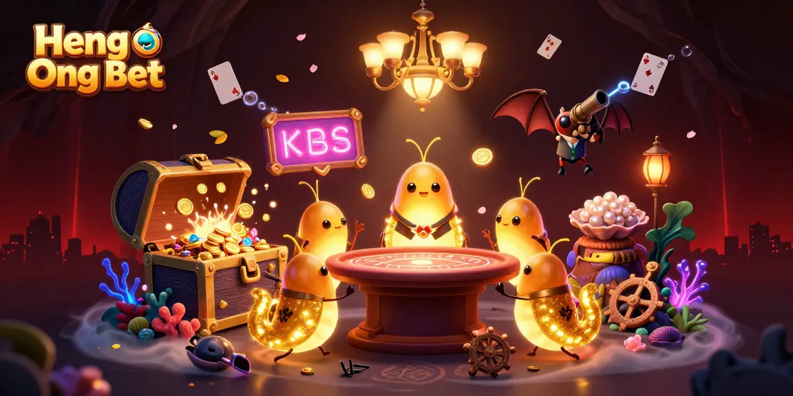 Join the fun at Heng Ong Bet with an animated casino scene illuminating games with glowworms.