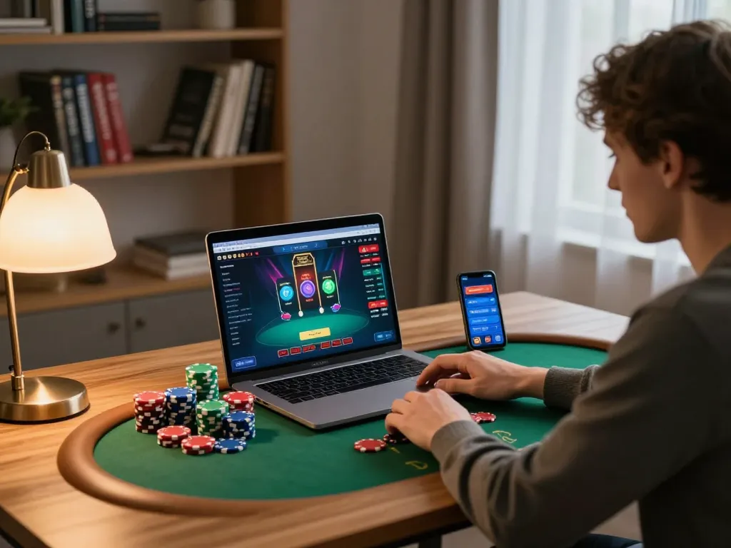 Engaging online poker gameplay with lucky88i on laptop showing betting strategy