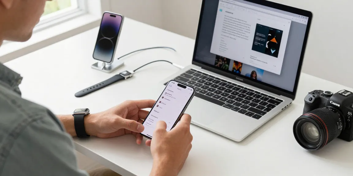 Configurando el segundo número para iPhone en un escritorio moderno con tecnología avanzada.