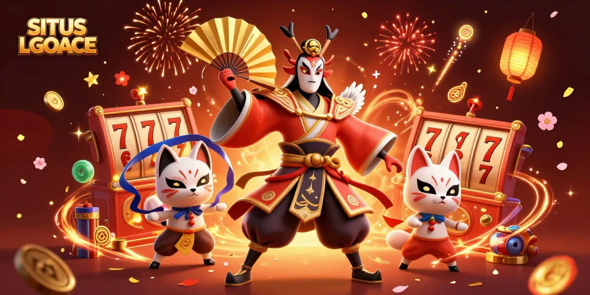 Experience the excitement of SITUS LGOACE with vibrant slot reels and festive elements.