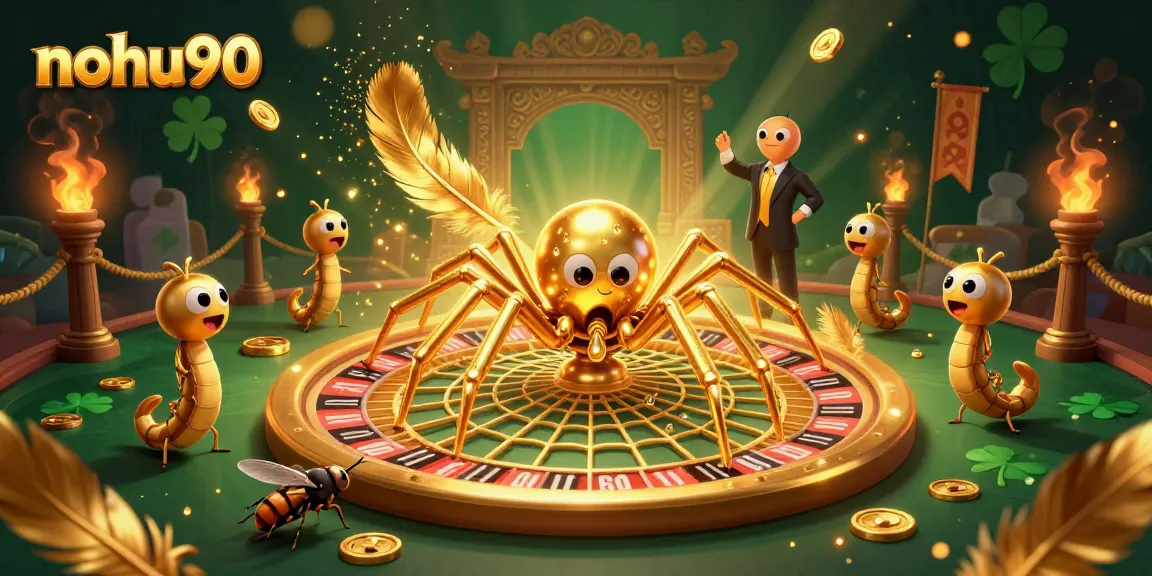 Nohu90 captures the excitement of placing bets at a casino roulette wheel in a vibrant illustration.