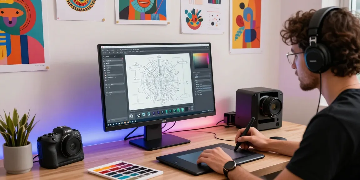 Creating innovative art with nano banana pro AI image editor in a vibrant studio.
