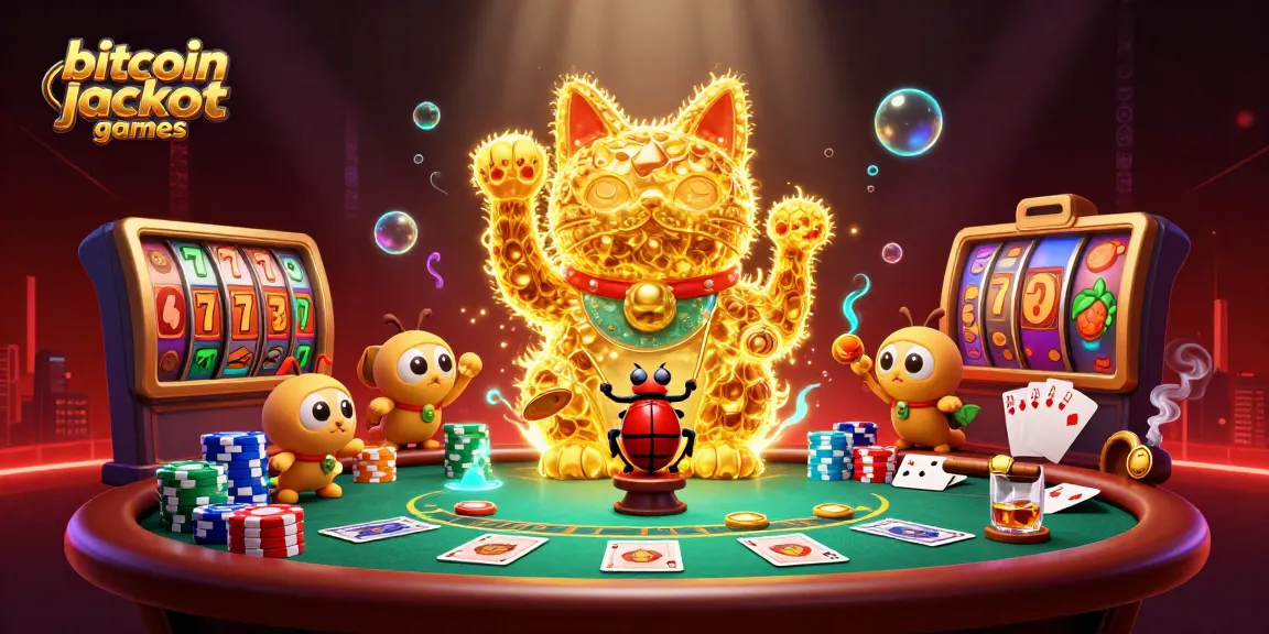 Engage with exciting bitcoin jackpot games featuring vibrant characters and casino elements.