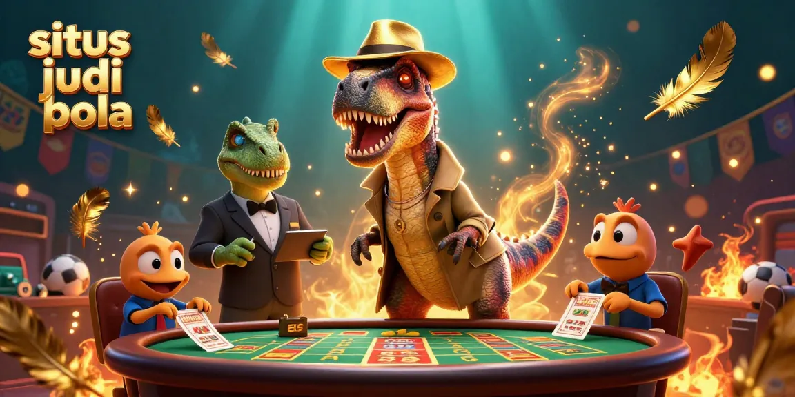 Experience situs judi bola with lively characters at a dynamic sports betting table.