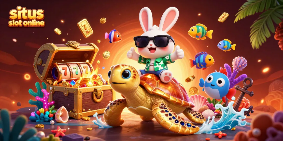 Experience thrilling gameplay at situs slot online with colorful slot reels and a lucky rabbit.