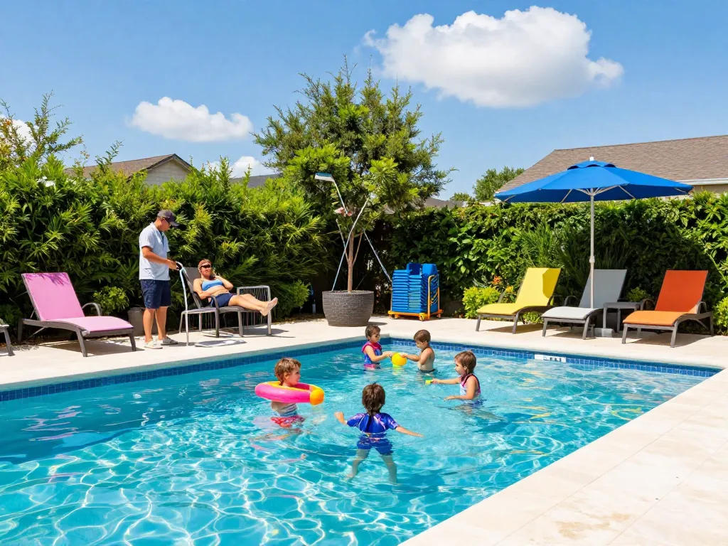 Dolphin Pool Services provides exceptional pool maintenance for families enjoying their backyard oasis.