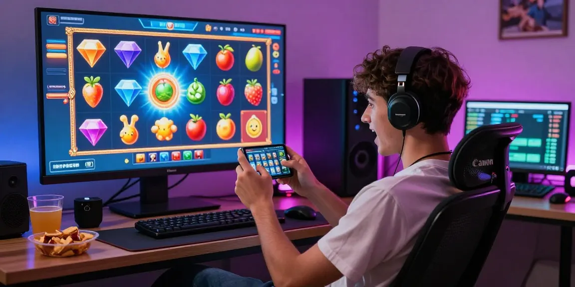 Engaging gaming experience with slot depo 1000 on mobile device and colorful interface.