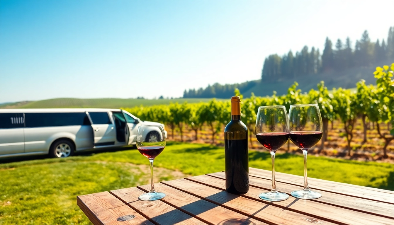 Enjoying Langley wine tours with a limousine at a picturesque vineyard.