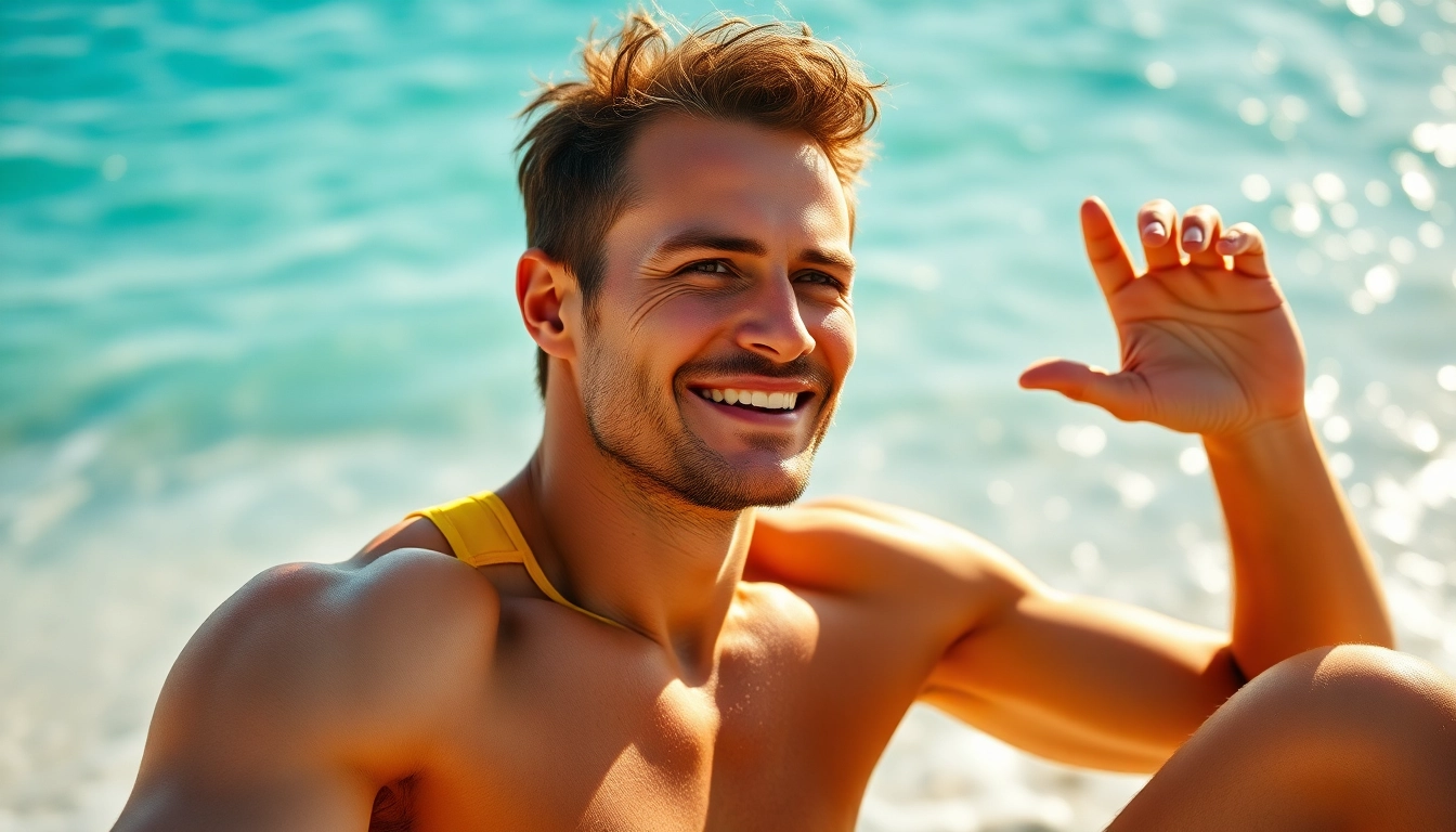 Unlocking energy with astaxanthin for fatigue, a lively athlete rejuvenating by the ocean.