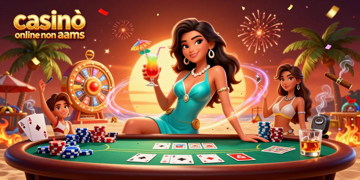 Scopri il brivido dei casinò online non aams con un'illustrazione digitale 3D sorprendente che cattura una vivace scena di casinò.