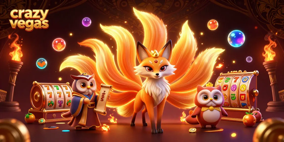 Experience thrill with crazyvegas featuring vibrant 3D characters and dynamic slot elements in enchanting casino illustration.