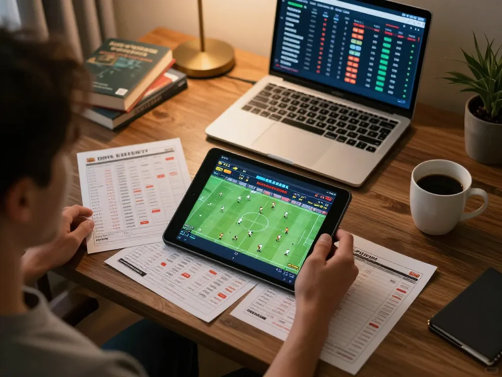 Betting for profit using expert soccer tips during a strategic home sports analysis.