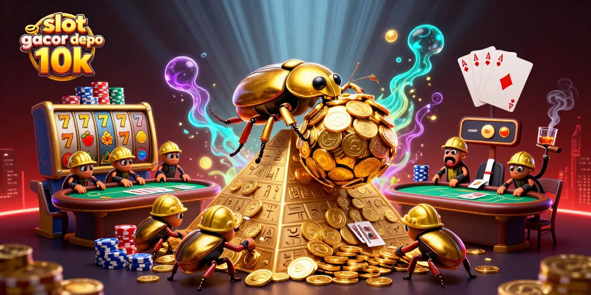 Menangkan slot gacor depo 10k dengan simbol uang dan permainan kasino yang memikat.