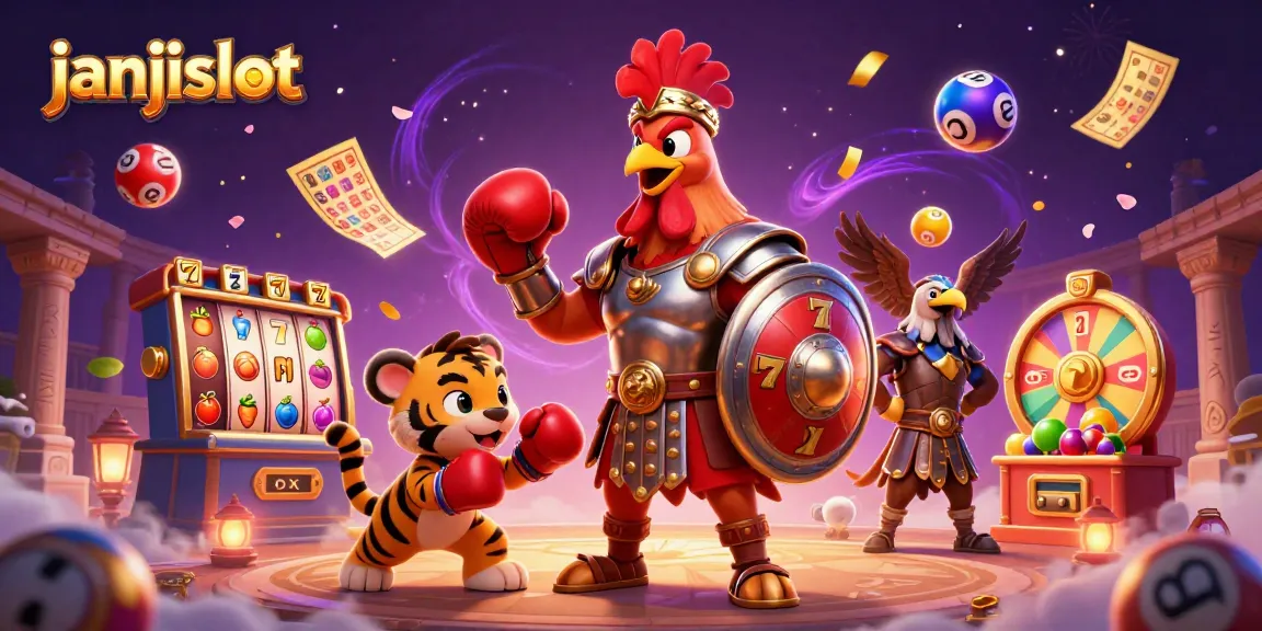 Experience excitement at janjislot with dynamic 3D characters and vibrant casino elements.