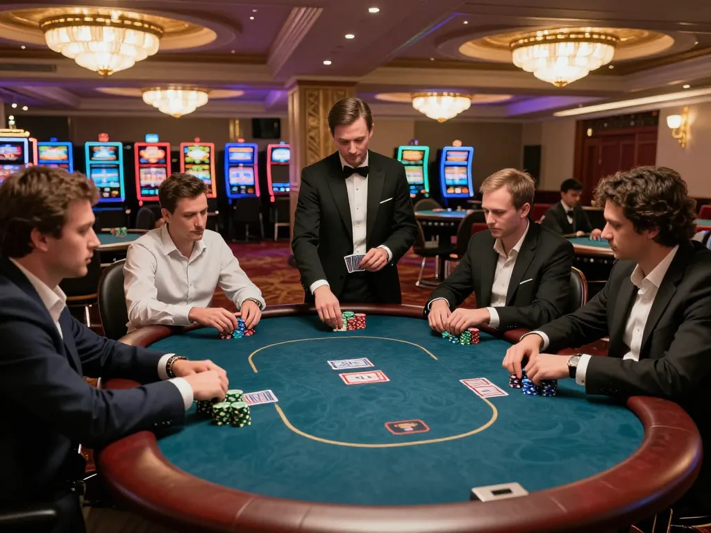 Engaged players strategizing at poker table, showcasing the best widget store atmosphere.