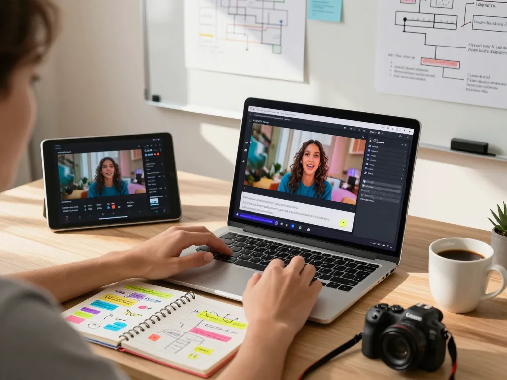 Using VideoPrompt.fun to generate AI prompts from video to prompt in a modern creative workspace.