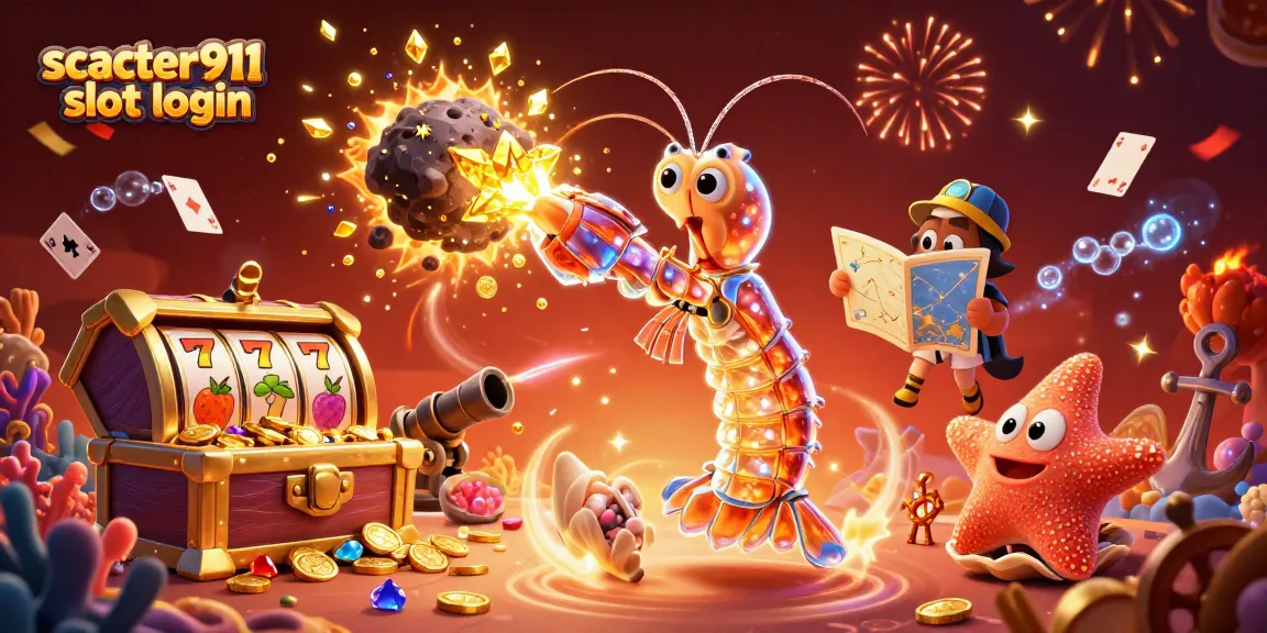 Engage with scatter911 slot login for thrilling gameplay featuring vibrant treasure and slot reels.