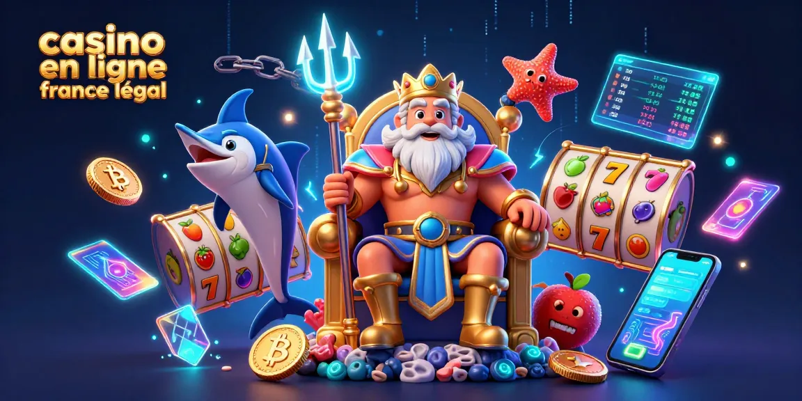 Jouer sur un casino en ligne légal en France avec des jackpots colorés et des personnages marins dynamiques.