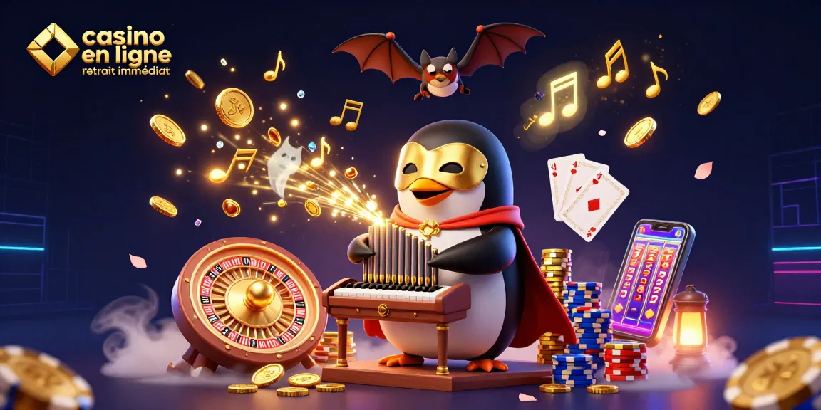Retirez vos gains rapidement avec casino en ligne retrait immédiat dans une scène de jeu animée.