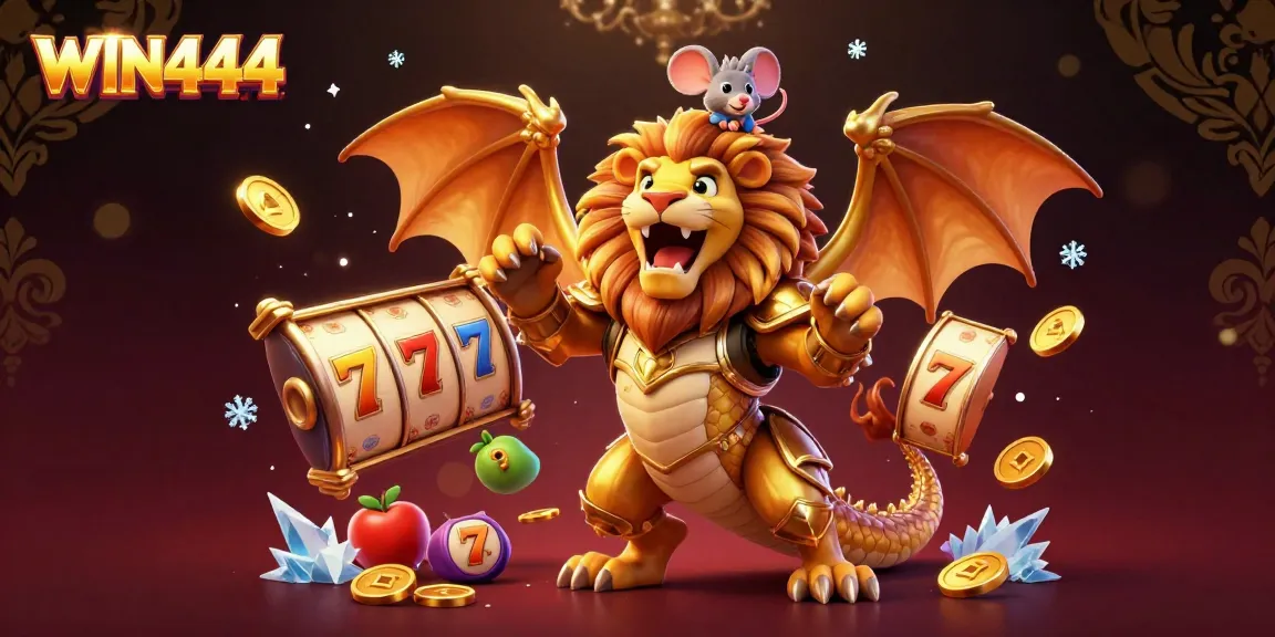 Experience thrilling gameplay with WIN444 as a chimera-like creature and mouse jockey immerse players in exciting slot action.
