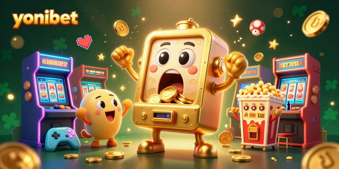 Experience thrilling wins at yonibet with our exciting slot machine in a vibrant casino-themed scene.