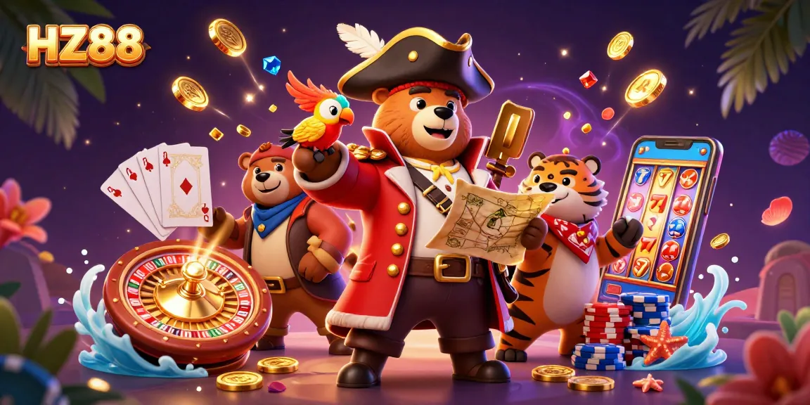 Engage in thrilling games with HZ88 featuring vibrant graphics and dynamic casino elements.