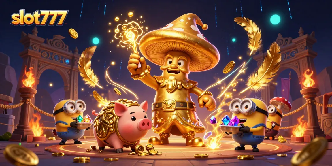 Menangkan jackpot di slot777 dengan ilustrasi kasino yang menakjubkan dan karakter ajaib.