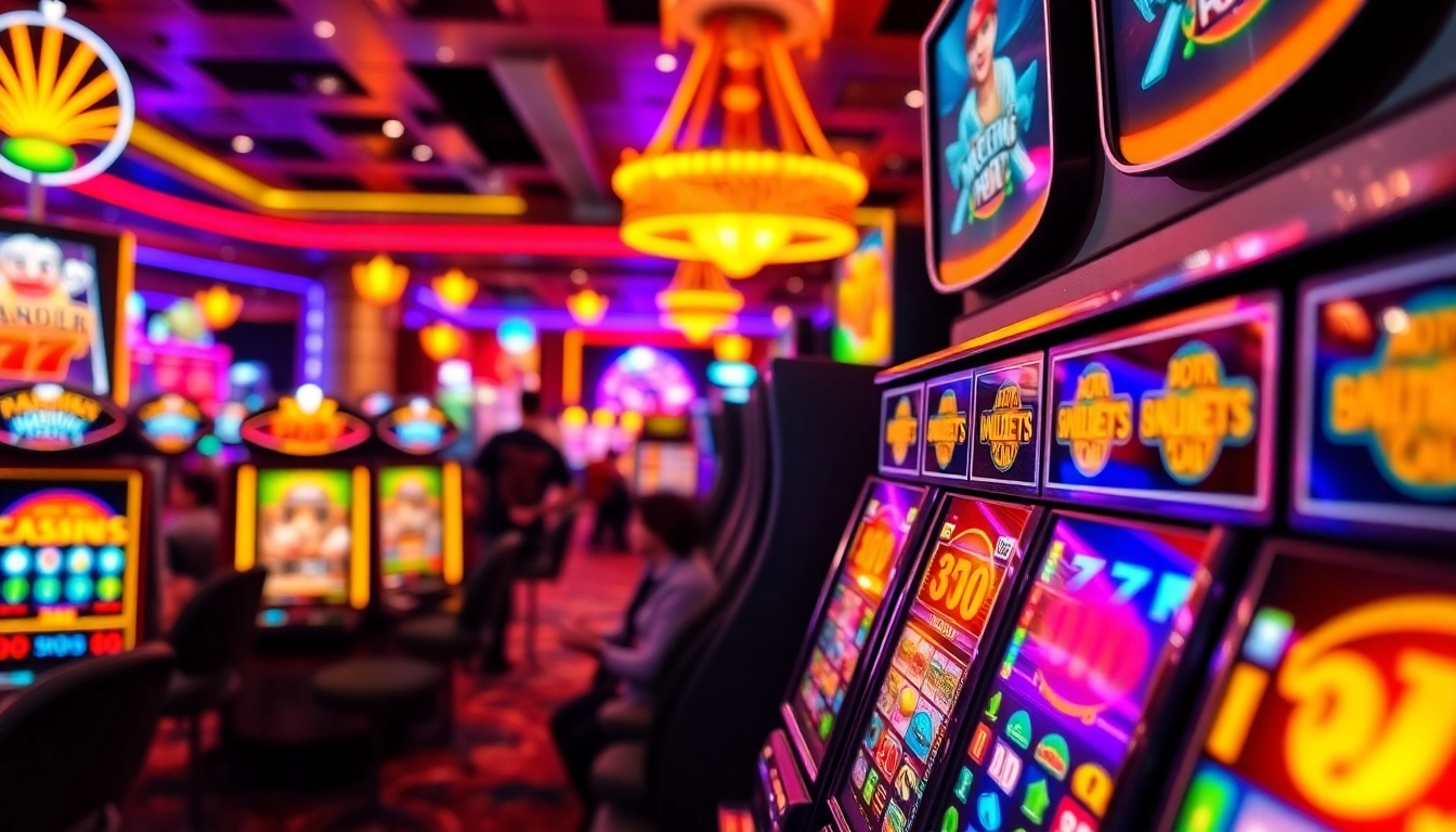 Slot gacor hari ini pada mesin slot dengan pemain bersemangat di kasino.